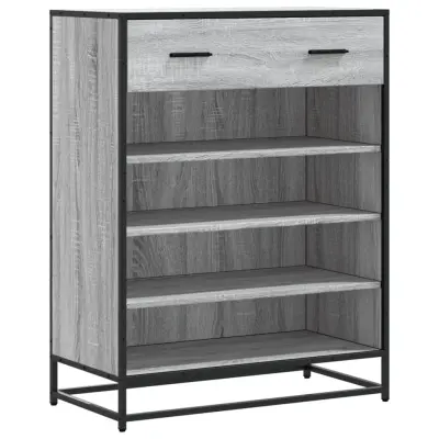 vidaXL Omarica za čevlje siva sonoma 75x38x97,5 cm inž. les in kovina