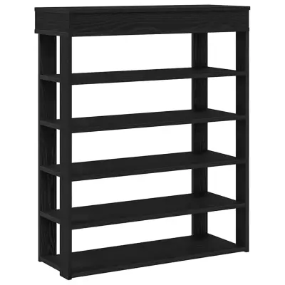 vidaXL Regal za čevlje črn 80x30x98 cm inženirski les