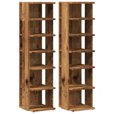 vidaXL Omarica za umivalnik 2 kosa starinski les 28x27x102 cm inž. les