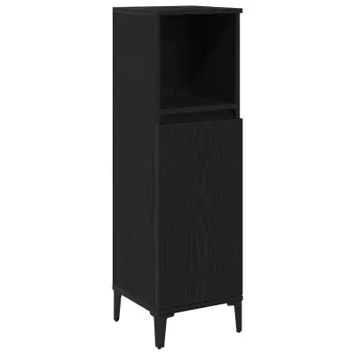 vidaXL Kopalniški kabinet Črni hrast 30x30x100 cm Inženirski les