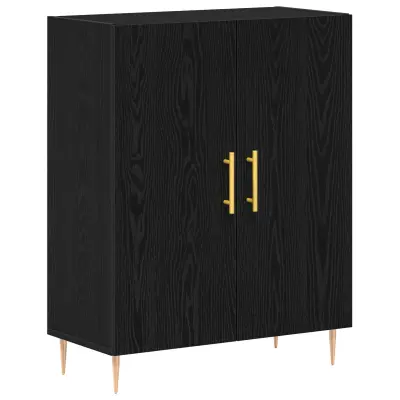 vidaXL Sideboard Črna Oreh 69,5x34x90 cm Družbena Les