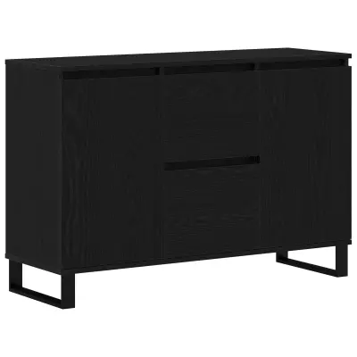 vidaXL Sideboard Črna Oreh 104x35x70 cm Izdelano iz lesa