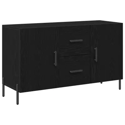 vidaXL Stranska omara Črno hrast 100x36x60 cm Umetni les