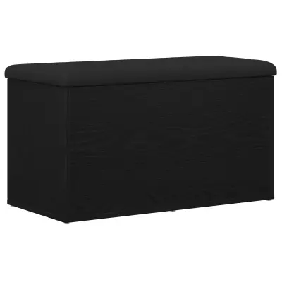 vidaXL Klop za shranjevanje Črna Oreh 80x40x45 cm Inženirski les