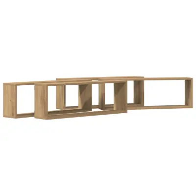 vidaXL stenske police 4 kosi Artisan hrast 80x15x26 cm iz inženirskega lesa