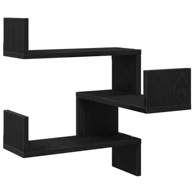 vidaXL Zunanja kotna polica Črna Oreh 40x40x49,5 cm Iz inženirskega lesa