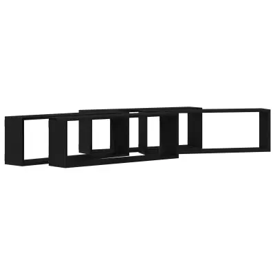 vidaXL Stenske police 4 kosi Črno hrast 80x15x26 cm Inženirski les