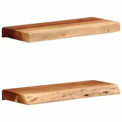 vidaXL Stenske police 2 kosa 40x20x3,5 cm masivni les akacija