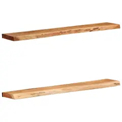 vidaXL Stenske police 2 kosa 100x20x3,5 cm masivni les akacija