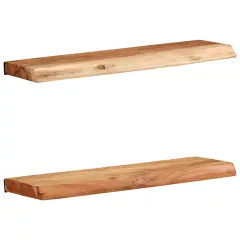 vidaXL Stenske police 2 kosa 60x20x3,5 cm masivni les akacija