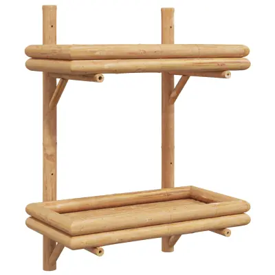 vidaXL Stenska polica 2-nadstropna 45x26x60 cm Bambus