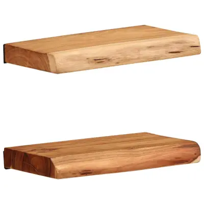 vidaXL Stenske police 2 kosa 30x20x3,5 cm masivni les akacija