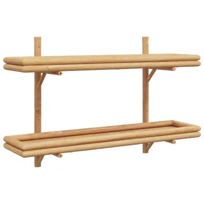 vidaXL Stenska polica 2-nadstropna 100x26x60 cm Bambus
