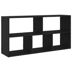 vidaXL Stenska polica črna hrast 100x25x50 cm inženirski les