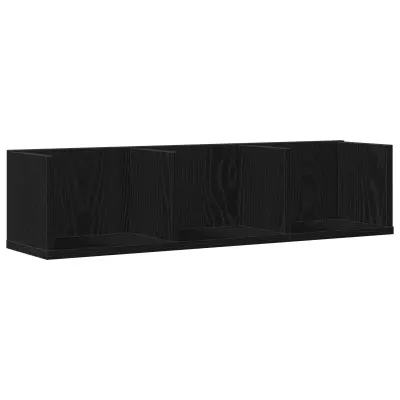 vidaXL CD polica črna oreh 75x18x18 cm iz inženirske lesa