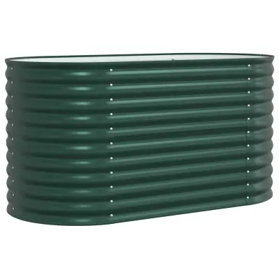 vidaXL Vrtna dvignjena greda Zelena 160x80x81 cm Galvanizirano jeklo