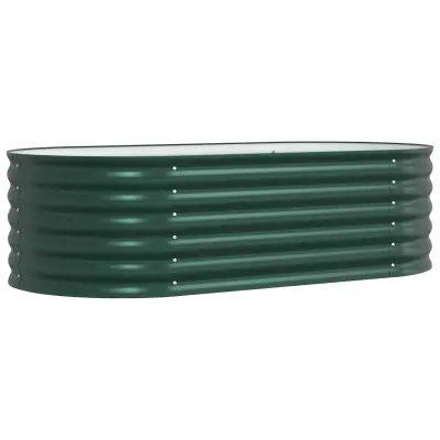 vidaXL Vrtno dvignjeno ležišče Zeleno 160x80x44 cm Galvanizirano jeklo