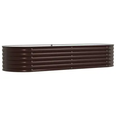 vidaXL Vrtna dvignjena gredica rjava 240x80x44 cm iz galvaniziranega jekla