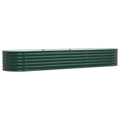 vidaXL Vrtna dvignjena greda Zelena 320x80x44 cm Galvanizirano jeklo