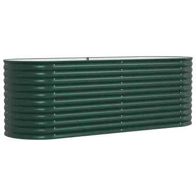 vidaXL Vrtna dvignjena greda Zelena 240x80x81 cm Galvanizirano jeklo