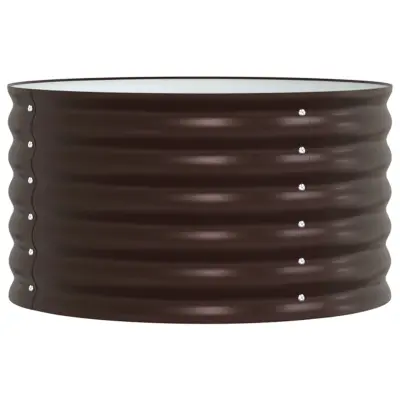 vidaXL Vrtna povišana greda Rjava 80x80x44 cm Galvanizirano jeklo