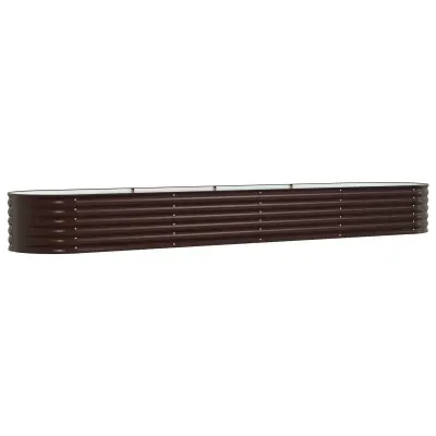 vidaXL Vrtna dvignjena greda Rjava 400x80x44 cm iz galvaniziranega jekla