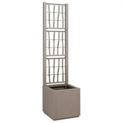 vidaXL Vrtno korito s pergolo svetlo rjava 36x36x140 cm PP