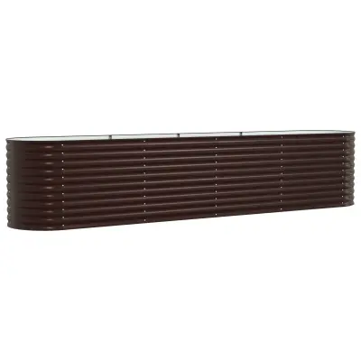 vidaXL Povišana zasadna postelja Rjava Pocinkano jeklo 400 x 80 x 81 cm