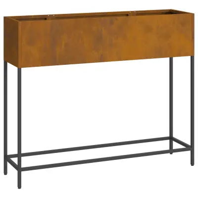 vidaXL Povišan vrtnarski lonček 100x26x82 cm Jekleni obrazec