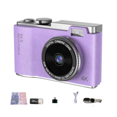 LK003 2,4-palčna 4K HD CCD kamera z dvojno lečo Retro otroška kamera (vijolična)