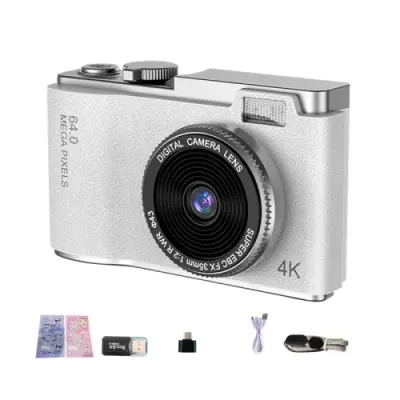 LK003 2,4-palčna 4K HD CCD kamera z dvojno lečo, retro otroška kamera (bela)