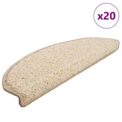 vidaXL Podloge za stopnice 20 kosov krem 65x21x4 cm