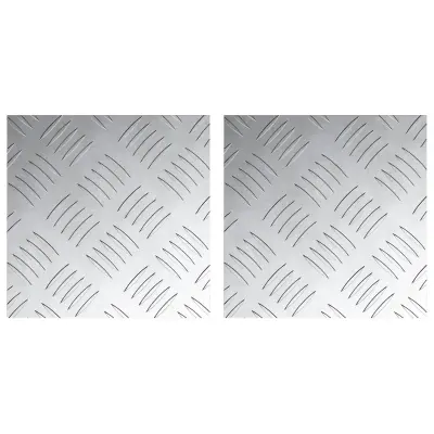 vidaXL aluminijaste checker plošče 2 kosa Protizdrsne 20x20 cm