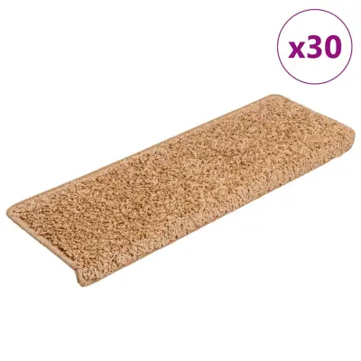 vidaXL Podloge za stopnice 30 kosov 65x21x4 cm Bež