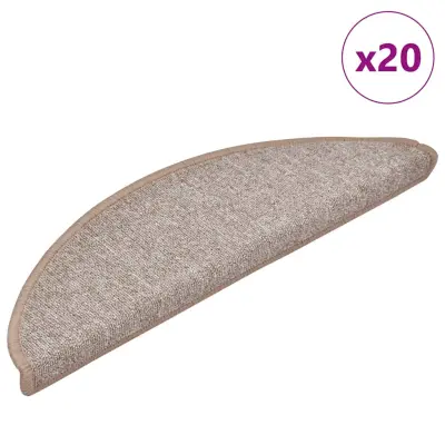 vidaXL Podloge za stopnice 20 kosov svetlo rjava 56x17x3 cm
