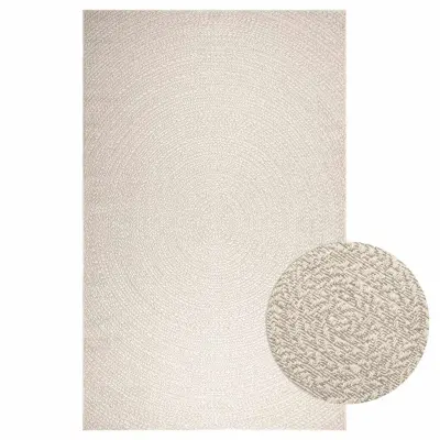 vidaXL Rug "ZIZUR" Cream 200x290 cm Juta videz Notranje in zunanje