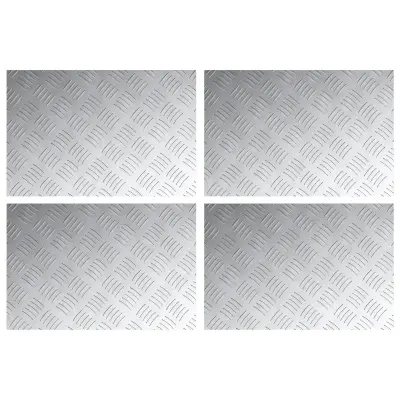 vidaXL Aluminijaste checker plošče - Set 4, 60x40 cm, Nedrseče