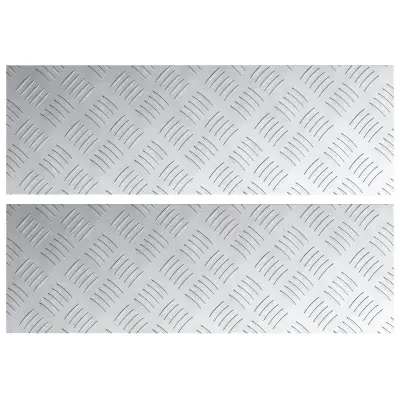 vidaXL aluminijaste checker plate 2 kosi Protizdrsne 60x20 cm
