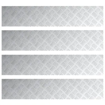 vidaXL Aluminijaste preproge s checkerjem 4 kosi Protizdrsne 100x20 cm