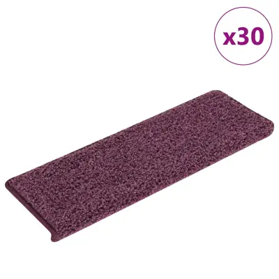 vidaXL Podloge za stopnice 30 kosov 65x21x4 cm temno vijolična
