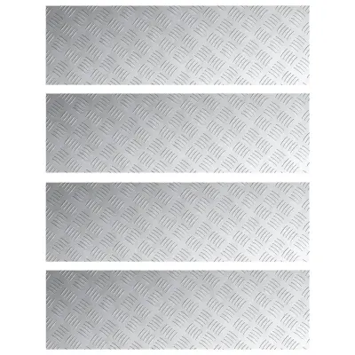 vidaXL Aluminijaste Checker plošče 4 kosi Protidrsne 100x30 cm