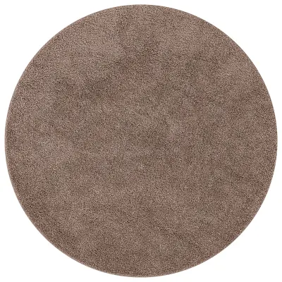 vidaXL Shaggy preproga z lateksom rjava ø120 cm