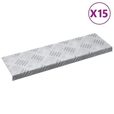 vidaXL Aluminijasti stopnični trakovi - 15 paket, Protizdrsno, 60x18 cm