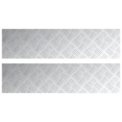 vidaXL Aluminijaste checker plošče 2 kosa Nedrseče 100x25 cm