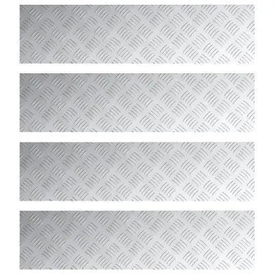 vidaXL Aluminijaste checker plošče 4 kosi Protizdrsne 100x25 cm