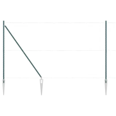 vidaXL Stebri za ograjo s konico 52 kos Ø32 mm 170 cm Galvanizirana jeklena