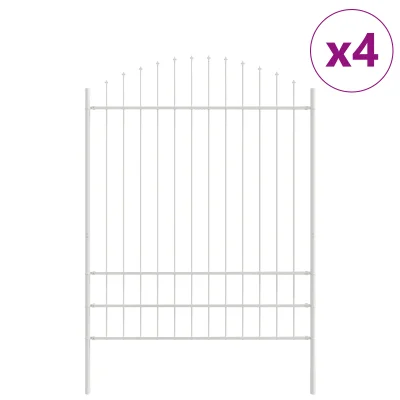 vidaXL Ograja z vrhom v obliki obroča Bela 6,8x2 m Jeklo