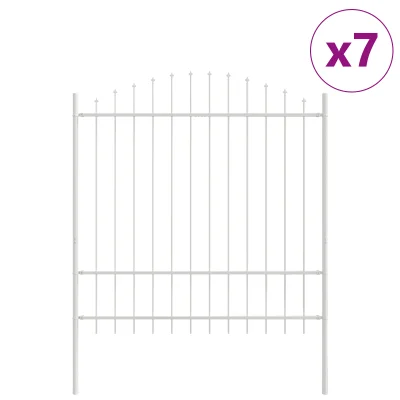 vidaXL Vrtna ograja z obodnim vrhom, bela, 11,9x1,75 m, jeklo
