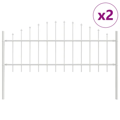 vidaXL Vrtna ograja s hoop vrhom, bela, 3,4x0,75 m, jeklo