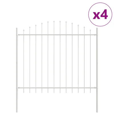 vidaXL Vrtna ograja z obročem, bela, 6,8 x 1,25 m, jeklo